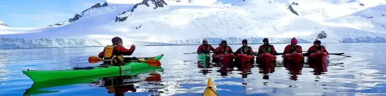 Activities in Antarctic Cruises: Kayaking, camping, mountaineering